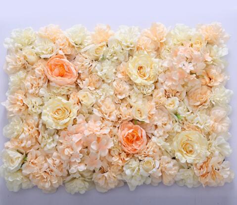 60 x 40cm kunstige silke blomsterpaneler, roser, peoner, hortensia blomsterbakgrunn for bryllupsfest blomsterveggdekorasjon: 7