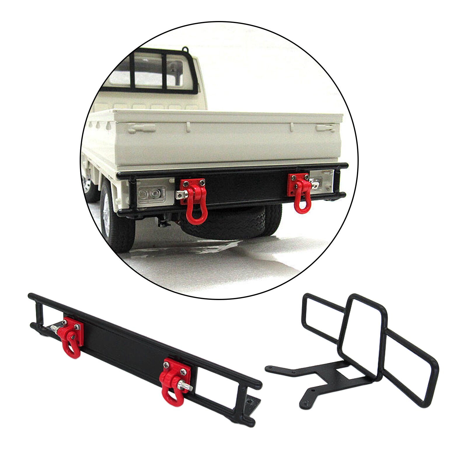 Remote control iron car front bumper rear protection bull bar w/hook bracket for wpl
