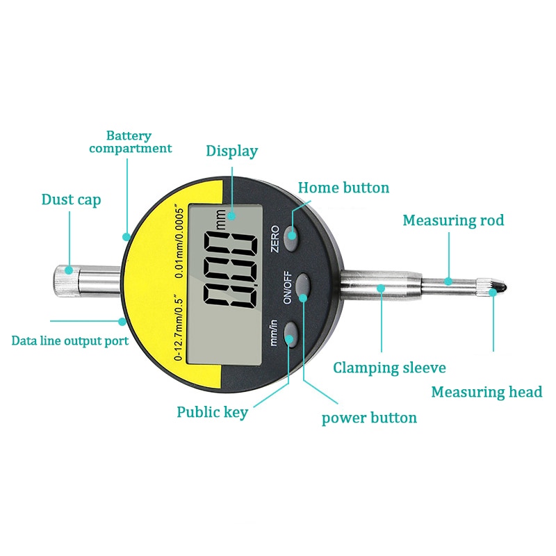 Digital Micrometer 0.001mm Electronic Micrometer Metric / Inch 0-12.7mm /25.4mm Precision Dial Indicator Gauge Met