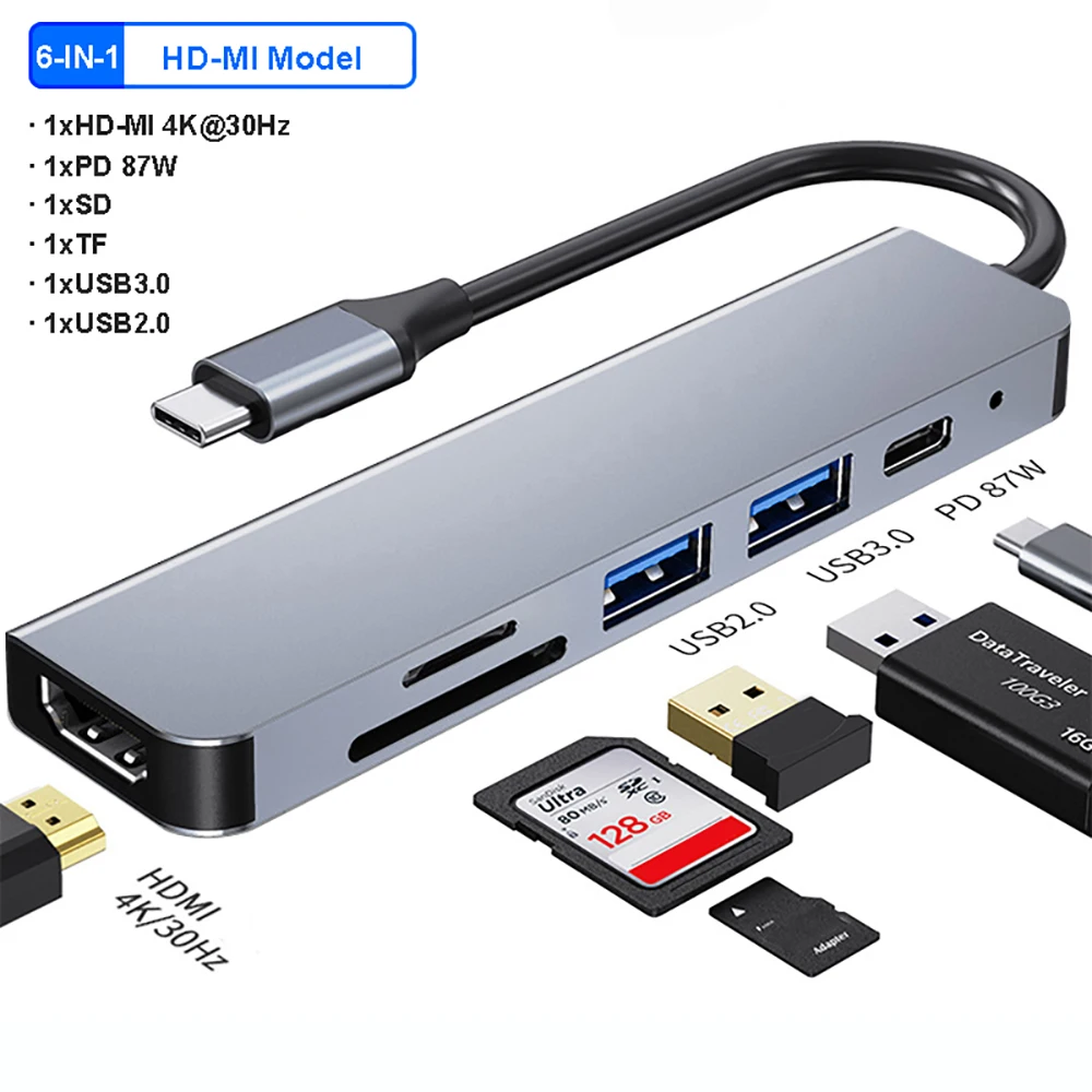 10-in-1 USB C Docking Station USB C HUB Type C to 4K HDMI Adapter USB C Splitter PD/RJ45/USB 3.0 5Gbps/SD/TF For Laptop Macbook: Blue