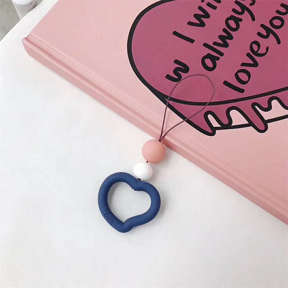 Silicone coração amor macaron laço telefone macio original para iphone kawaii bonito universal anel do telefone móvel pulseira de dedo charme: 1