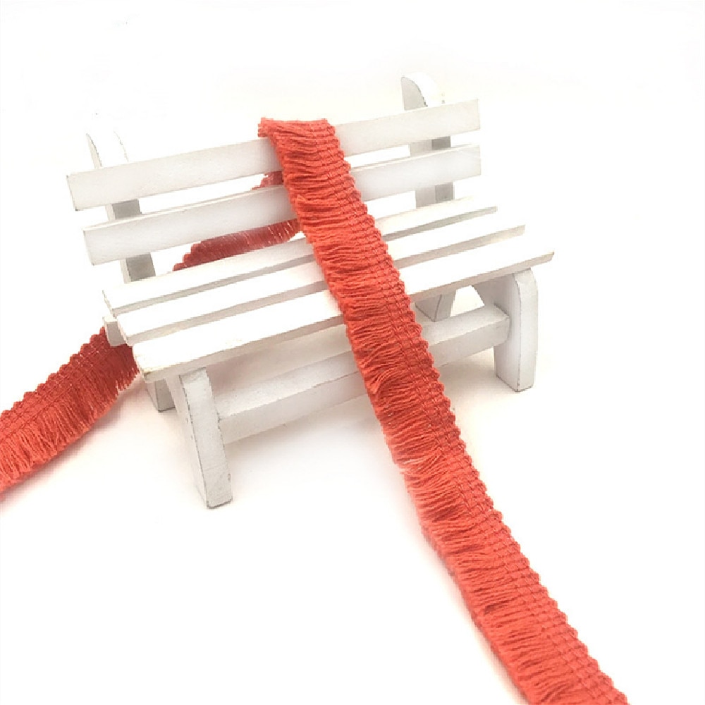 YACKALASI 50 Yds/Lot Short Fringe Tassel 100% Cotton Trimming Hanging Fringe For Curtain Dance Dress Appliques Trims 1.5cm Wide