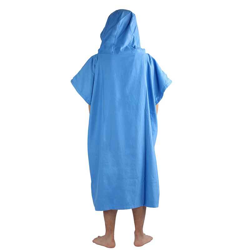 Ærmeløs omklædningsbadekåbe med lomme, hurtigtørrende surf poncho håndklæde med hætte, en størrelse passer til alle