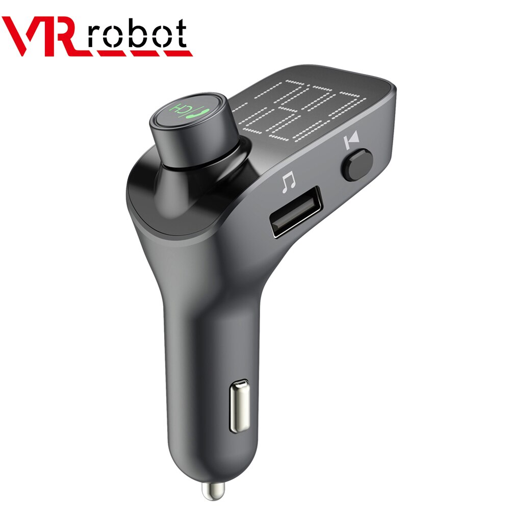 VR robot Bluetooth Handsfree Car Kit Wireless FM Transmitter Modulator Aux Car Audio MP3 Player 5V 3.1A USB Charger Adapter