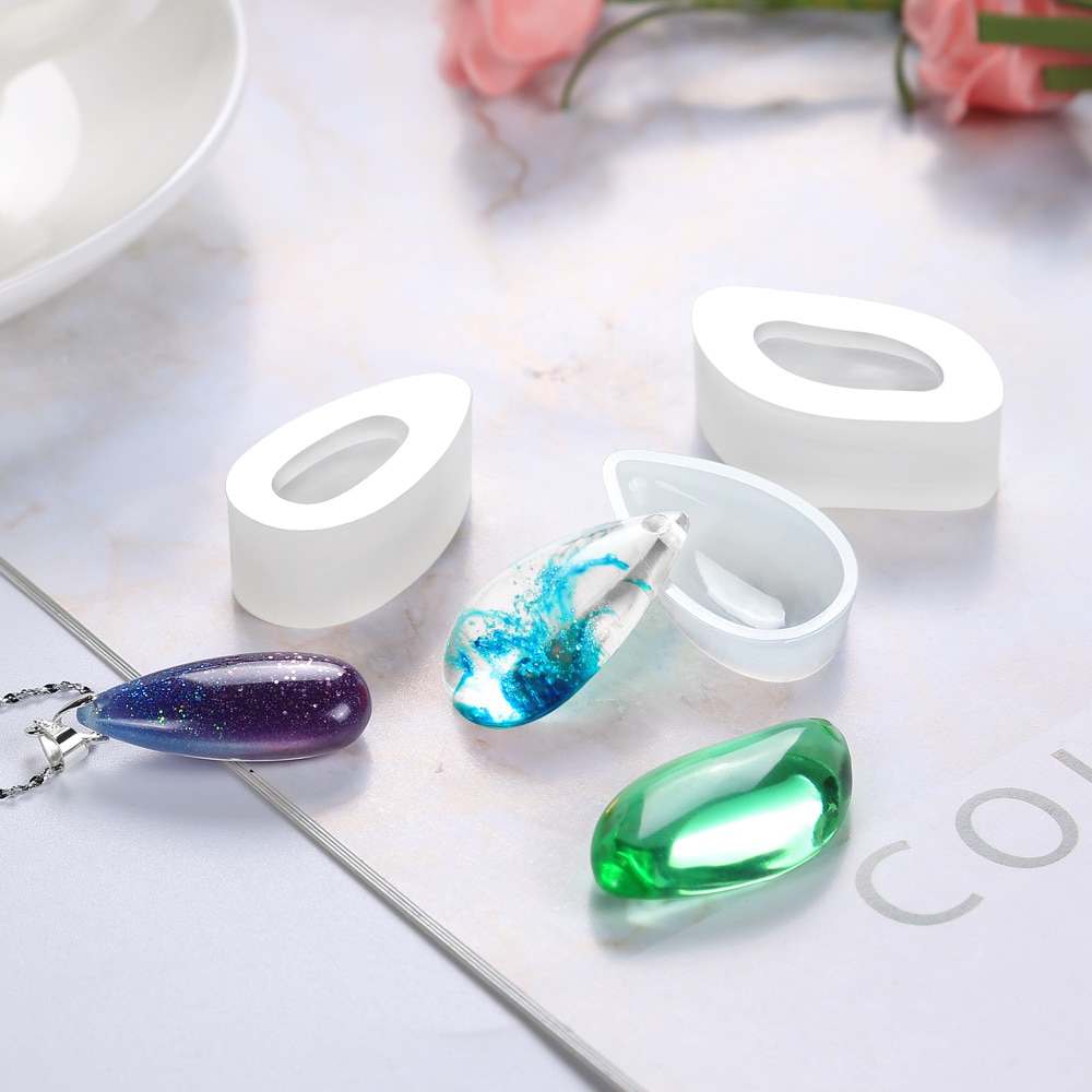 1pc anhänger mit loch, anhängerkette, wasserlösliche silikon-uv-harzform zur herstellung von schmuck, ohrringen und haaraccessoires