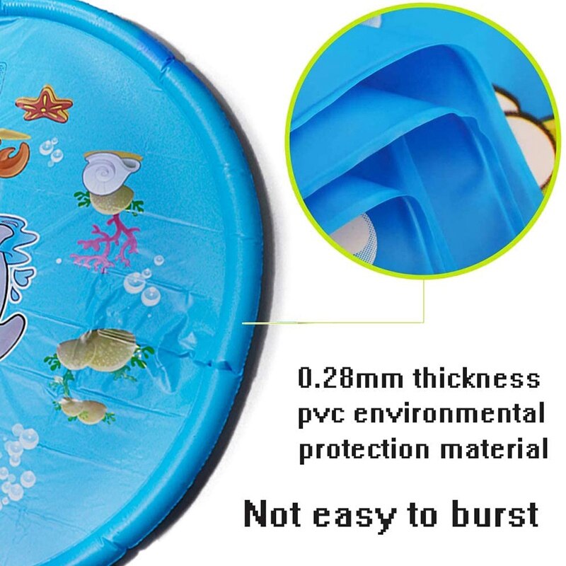 170cm Dolphin Water Spray Pad Children Outdoor Jet Water Pad Game Play Water Pad Lawn Game Pad Sprinkler Play Toy