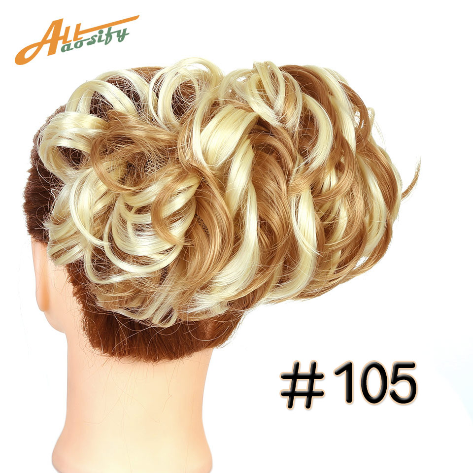 Allaosify Synthetic Chignon Women Curly Hair Extensions Hairpiece Wig Clip In Hair Bun Natural Black Red Brown Hair Accessories: 105