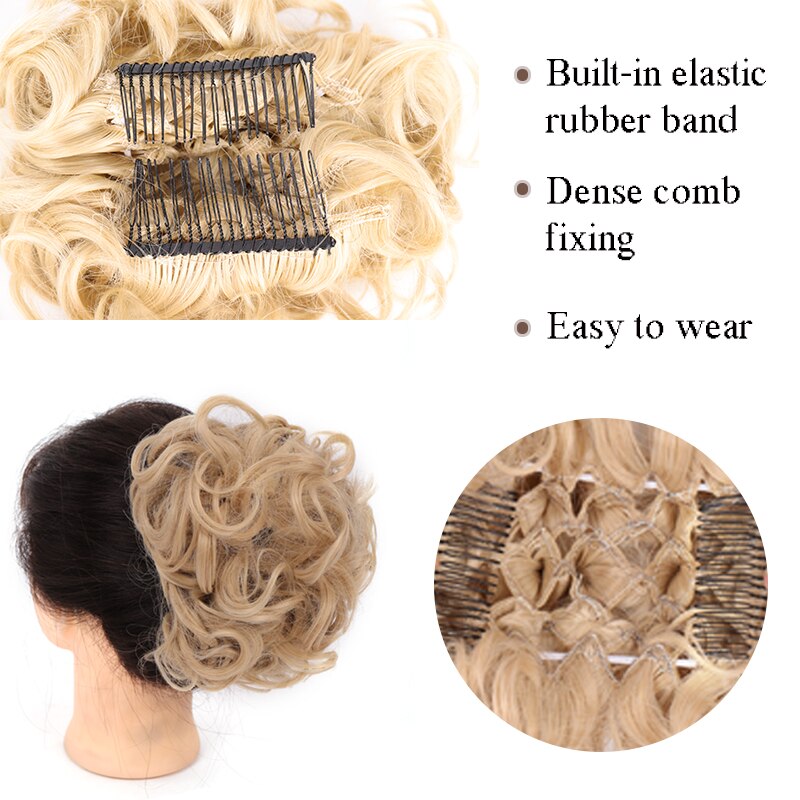 LUPU Synthetische Haarknoten Kamm Clip in Lockige Chignon Haarnadel Synthetische Falsche Haar Schwanz Erweiterung Haar Stück Für Frauen