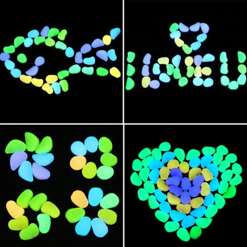 100 sztuk świecące kamienie wystrój ogrodu świecące w ciemności świecące kamienie na chodniki akwarium z roślinami ryby ozdoba robić akwarium blask kamienie