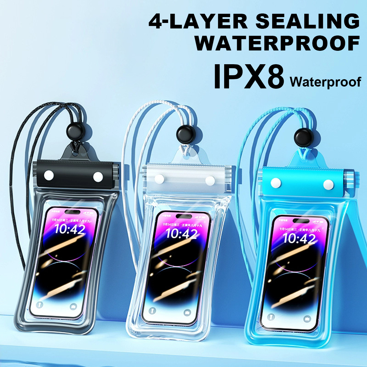 Waterdichte telefoonhoes Zwemmen Waterdichte tas Universele onderwatertelefoonbeschermhoes PVC-hoes voor iPhone 15 14 13 Pro Max