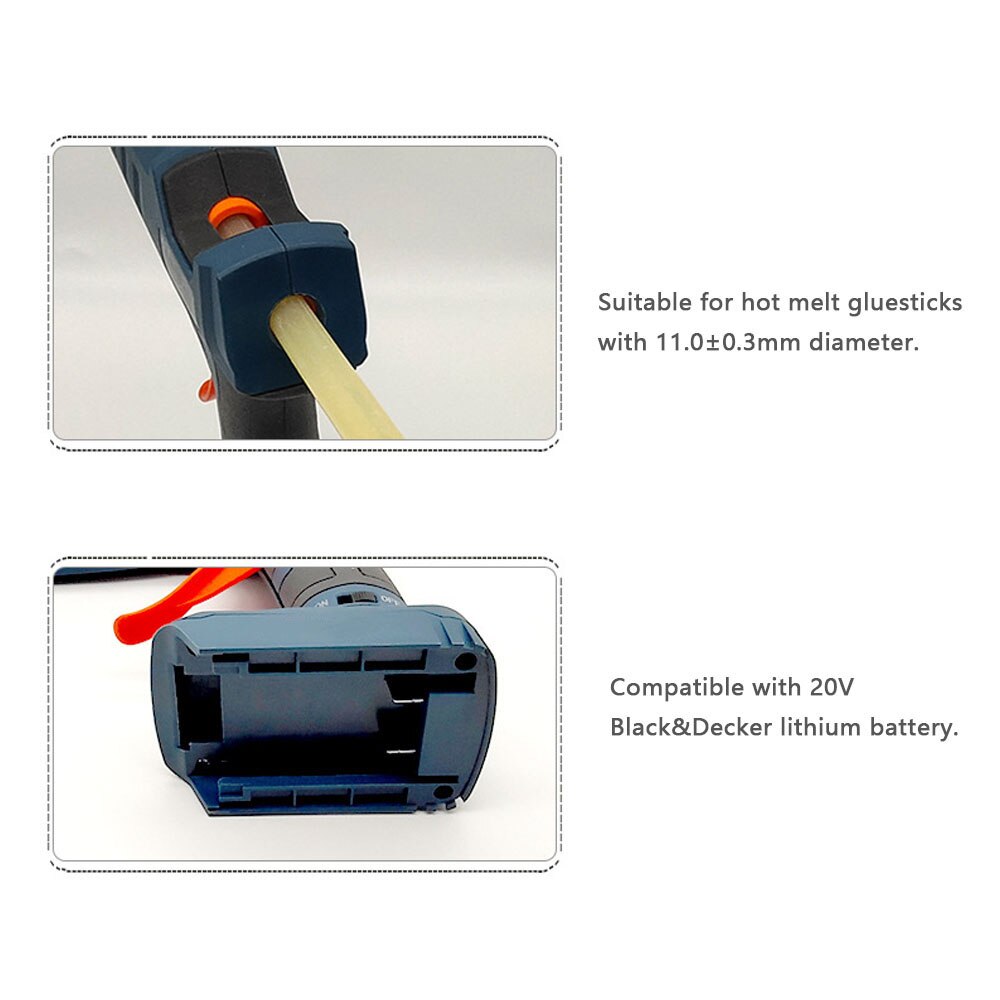 Electric Melt Glue Machine Portable Cordless Lithium Glue Extrusion Tool Applicator for Home DIY Arts Crafts Adhesive