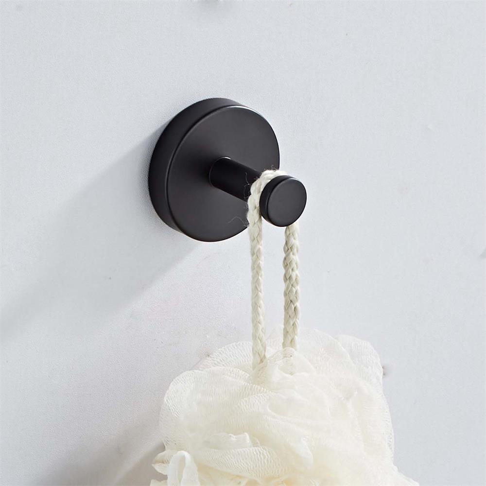 Badeværelse hardware sæt sort håndklæde bar håndklæde ring toiletpapir holder kappe krog badeværelse tilbehør: Kappekrog