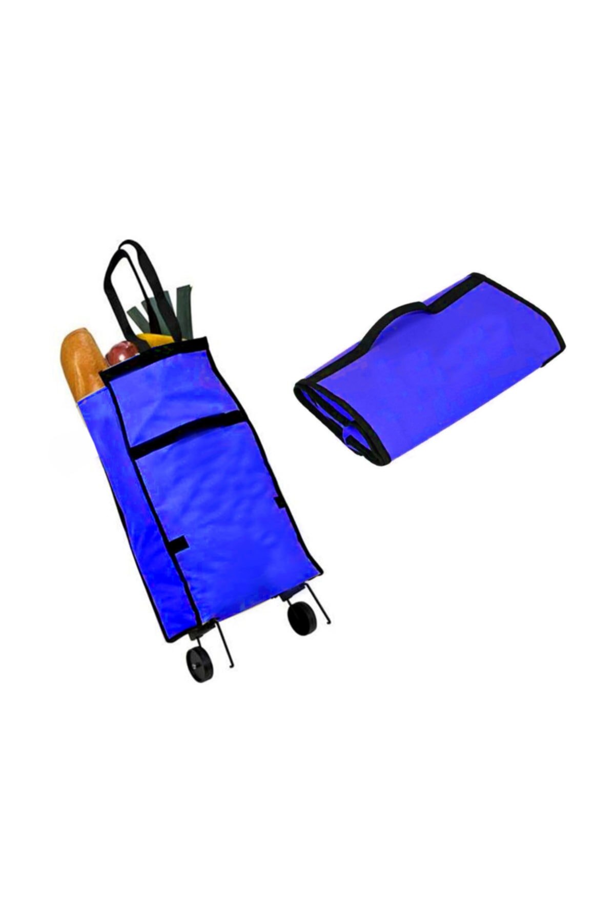 Trolley Tassen Shopper Tasche Сумка Шопер Faltbare Rädern Markt Praktische Vouwen Tasche Korb Tasche Einkaufstasche: Blauw