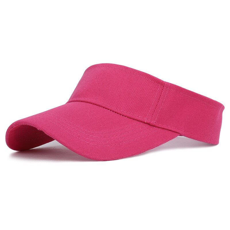 Wuaumx unisex kesä tyhjä silinteri lippalakki miesten naisten juoksu tennis golf visiiri hattu kiinteä snapback lippis 15 väriä: Ruusunpunainen