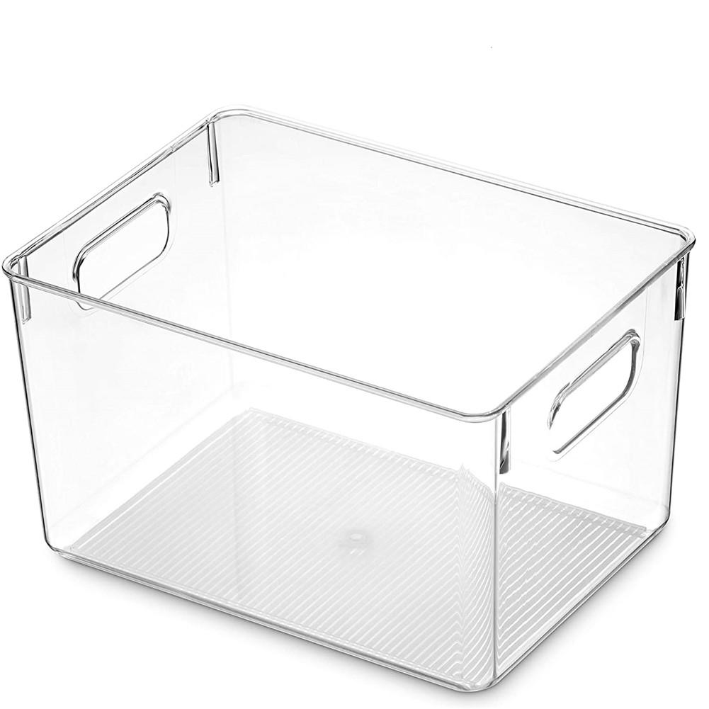 Refrigerator Storage Box Clear Plastic Food Container Rack Space Save Organizer for Kitchen Countertops Cabinets Refrigerator