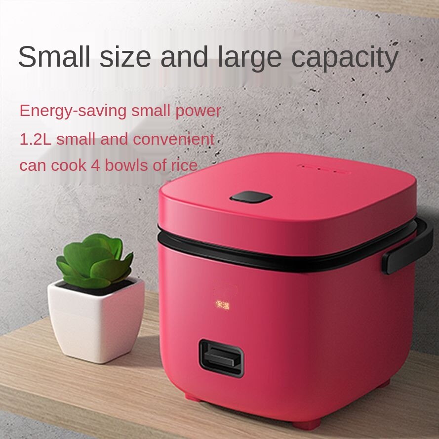1-2Mini Rice Cooker Small People Rice Cooker Household Rice Cooker Small Household Appliances Electrical Kitchen Supplies: Red