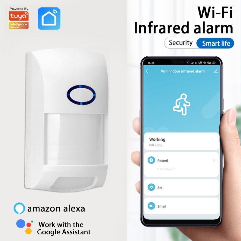 Smart Tuya Home WIFI Wireless Remote Infrared Motion Sensor Alarm Remote Control Compatible With Alexa Google Home PIR