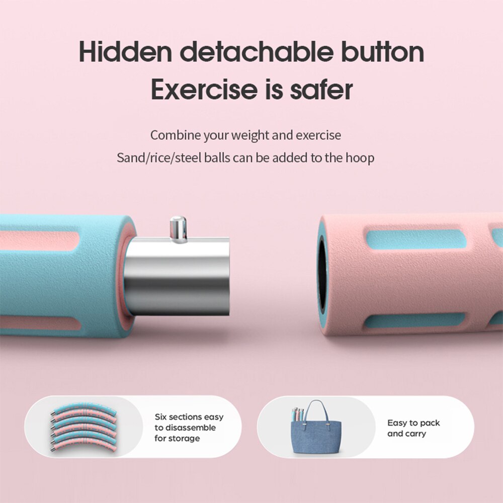 Cerceaux de Sport amovibles en acier inoxydable pour femmes, 6 pièces, entraînement physique, gymnastique à la maison, Massage, anneau de taille, perte de poids, Yoga