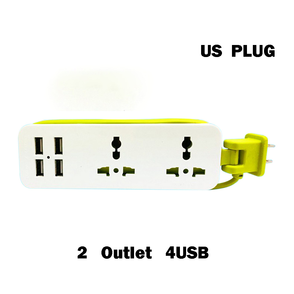 Flere bærbare rejser 1200w 1.5m 4 usb port oplader stik eu uk us stik stikdåse stik adapter til smartphones tablets: Us 2 stik 4 usb