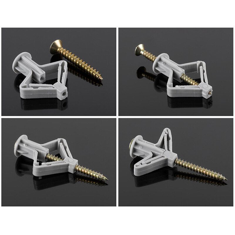 Eagle Masonry Anchor Kit – 100 Pcs Plastic Concrete Wall Anchors With #8 Screws & 3/16 Bit