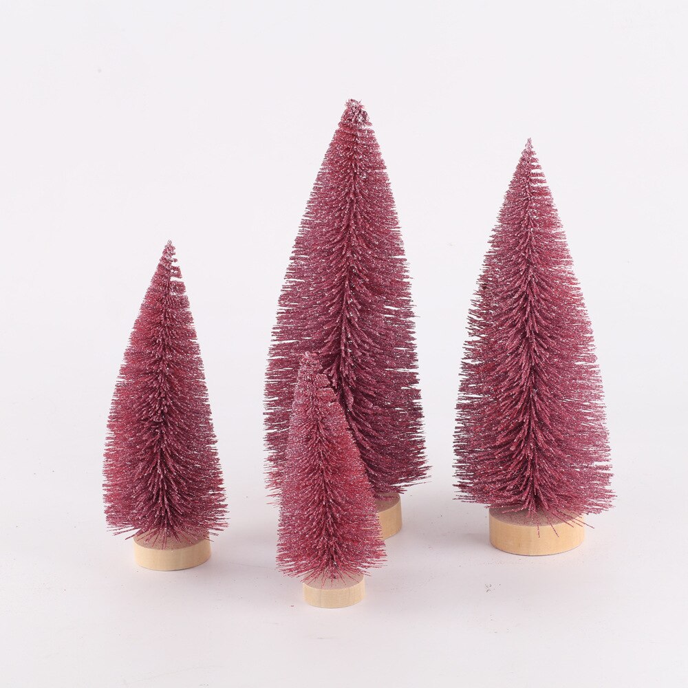 Juledekoration julebord med lyserød fyrnål sprinkler mini juletræ