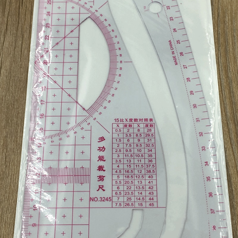 Mul-tifunction Cutting Ruler Plate Making Clothing Sample Yardstick Built-in Scale Drawing Rule Armhole Curve Plastic Sewing ACC