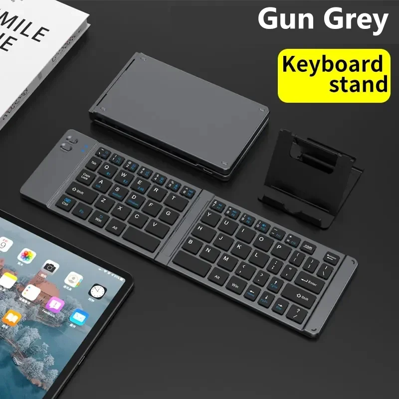 Tragbare Tastatur und Maus Bluetooth schlanke Falt tastatur Tablette-Telefonst änder wiederauf ladbar 2,4g für iPad Smartphone Laptop: Kamel