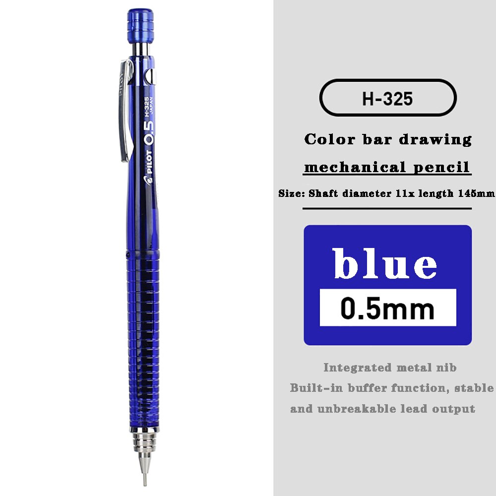 Pilot H-325 Mechanical Pencil 0.5 MM Pressure Stick Mechanical Pencil Anti-Fatigue Low Center Of Gravity Mechanical Pencil: Blue