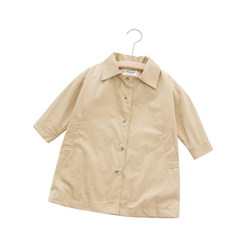 Gabardina para Niñas Ropa para niños bebé chaquetas largas casuales niño niña Turn-down Collar Trench Outwear 2 3 4 5 5 5 6 6 7 año