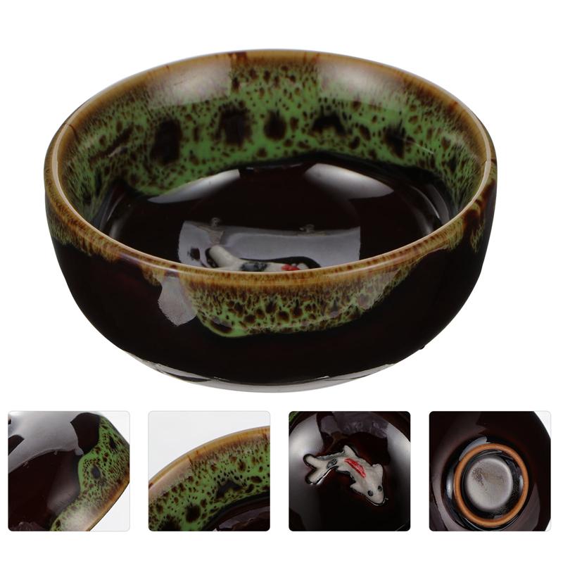 Round Delicate Ink Dish Ceramic Ink Plate Calligraphy Painting Ink Bowl