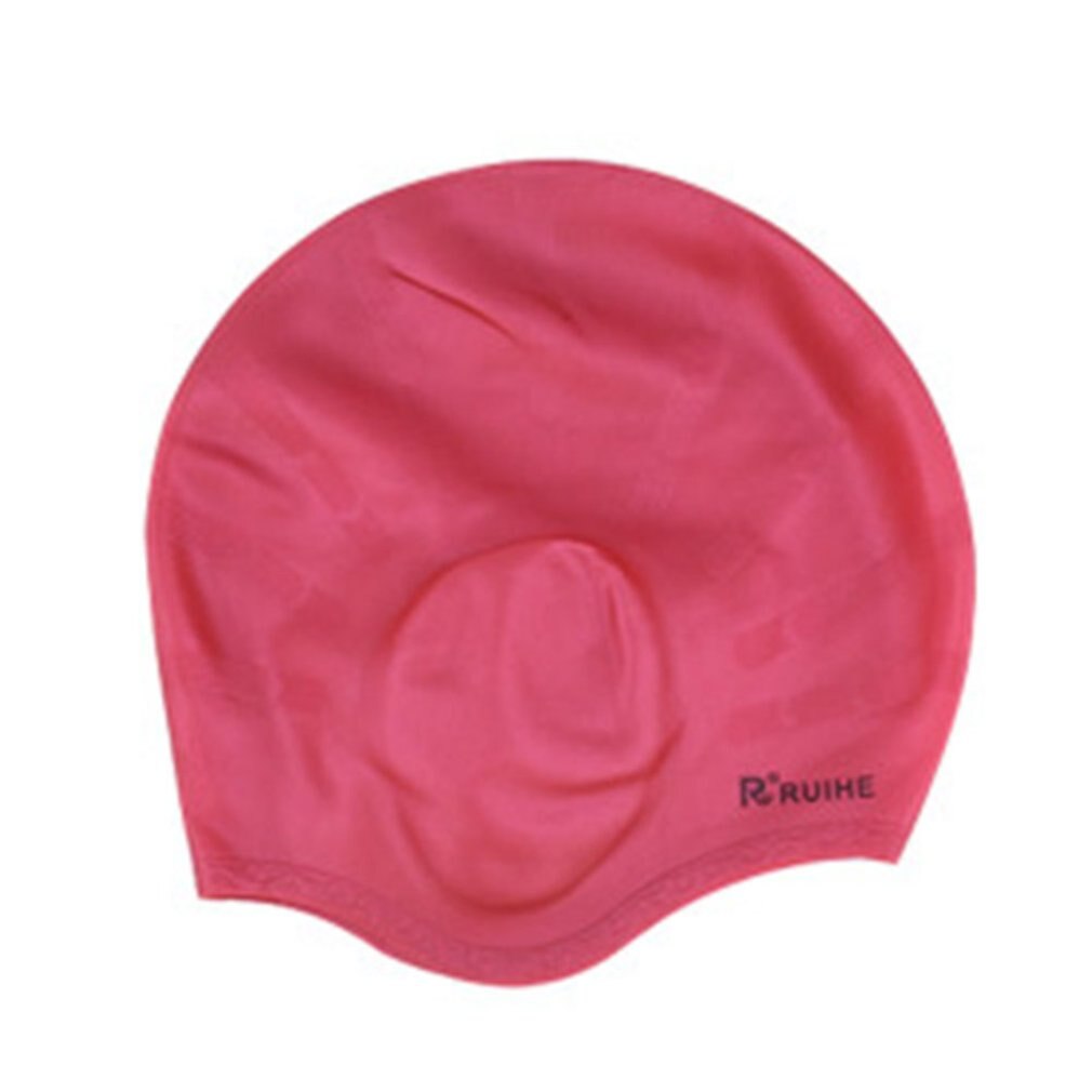 Men Women Swim Cap Swimming Pool Diving Cap Solid Color Swimming Cap Protect Ears Long Hair Sport Swimming Caps: 4
