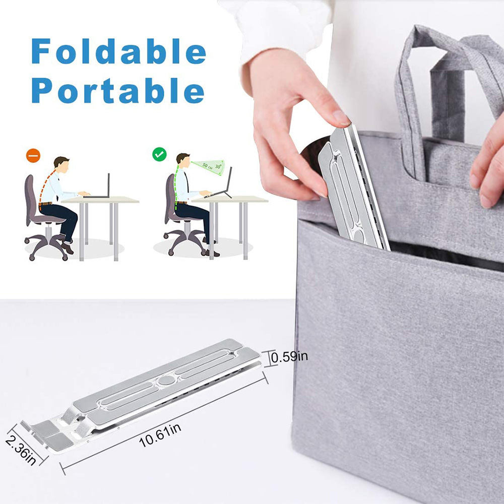 Ergonomisch verstellbarer laptophalter tragbarer faltbarer laptopständer 10.3-17.3 -zoll-notebook-computer macbook air pro aluminiumständer