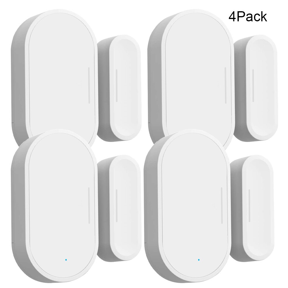 Door Sensor Zigbee Door Window Sensor Open Entry Smart Security Alarms Compatible with Alexa Google No Hub Required App Control: 4Pack