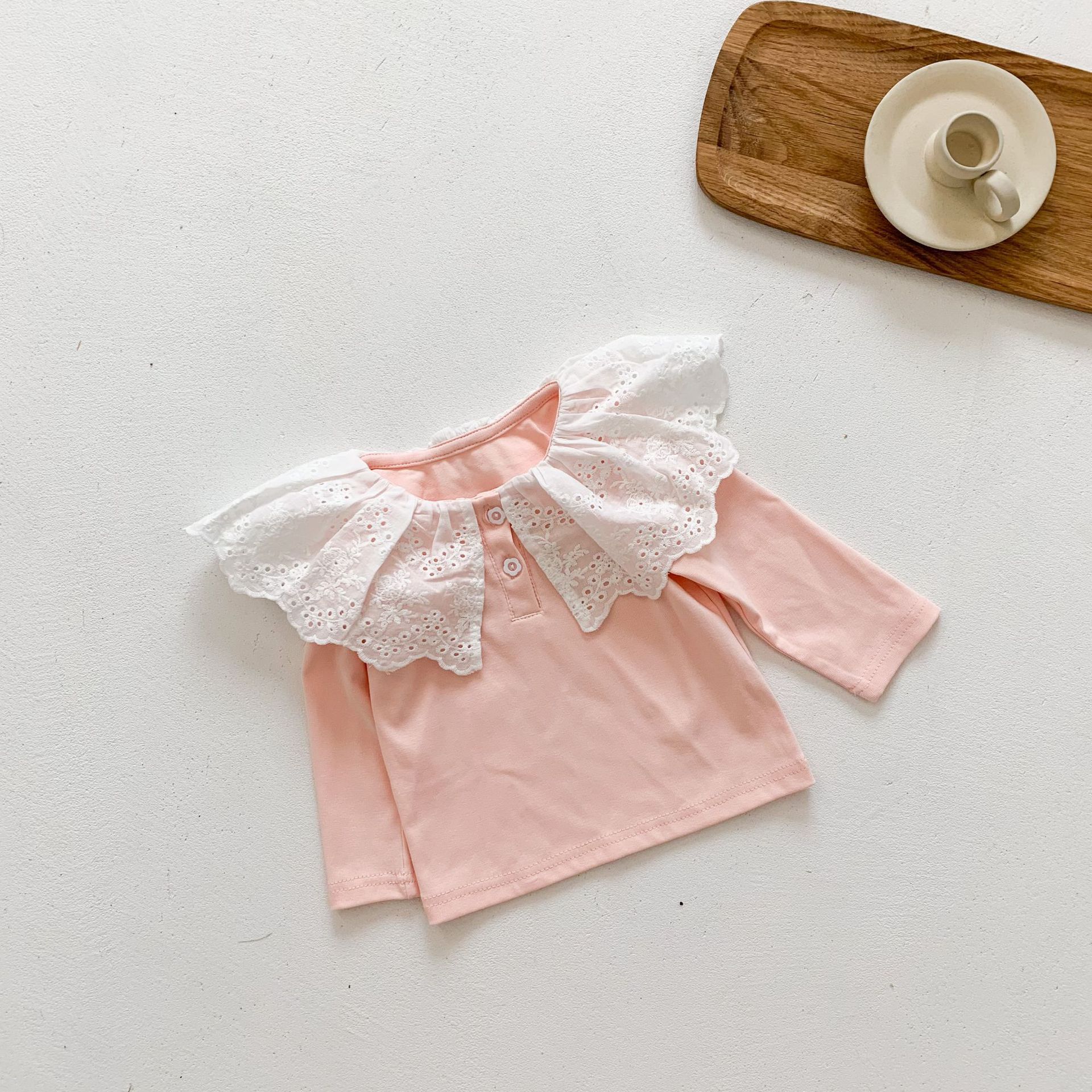 Ins Bébé T-shirts Printemps Automne Bébé Filles Dessus De Chemise Bébé Vêtements: Rose / 66cm