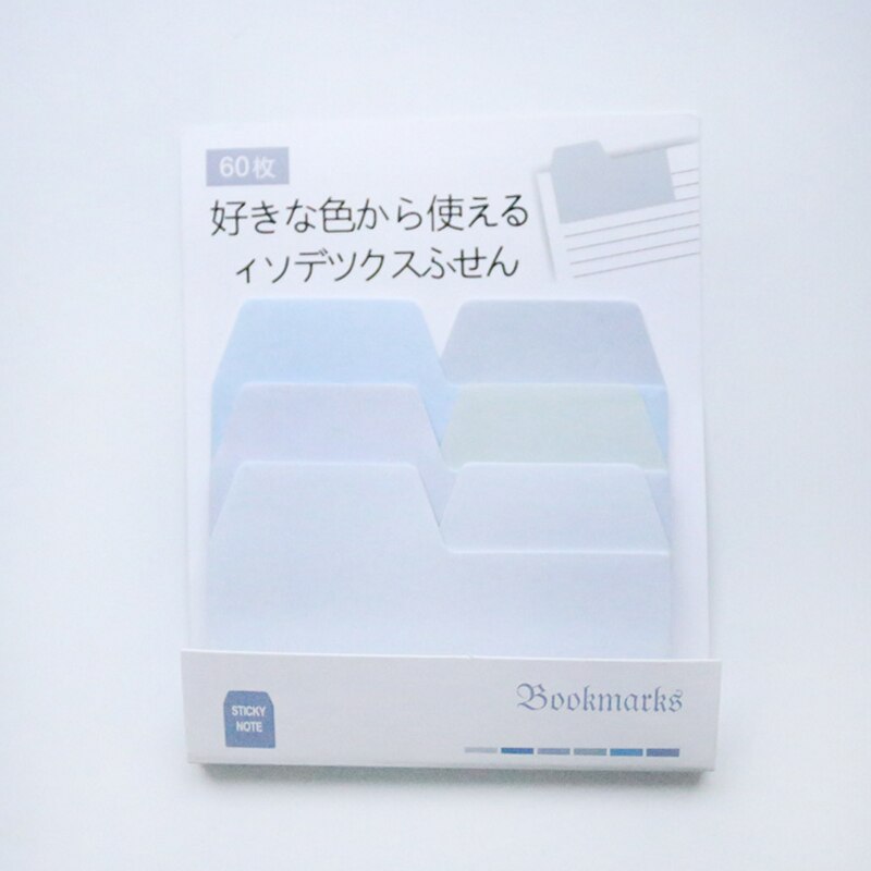 60sheets/lot Colorful Gradient Japanese Sticky Note Memo Pad Office Planner Sticker Paper School Office Supplies: Grey
