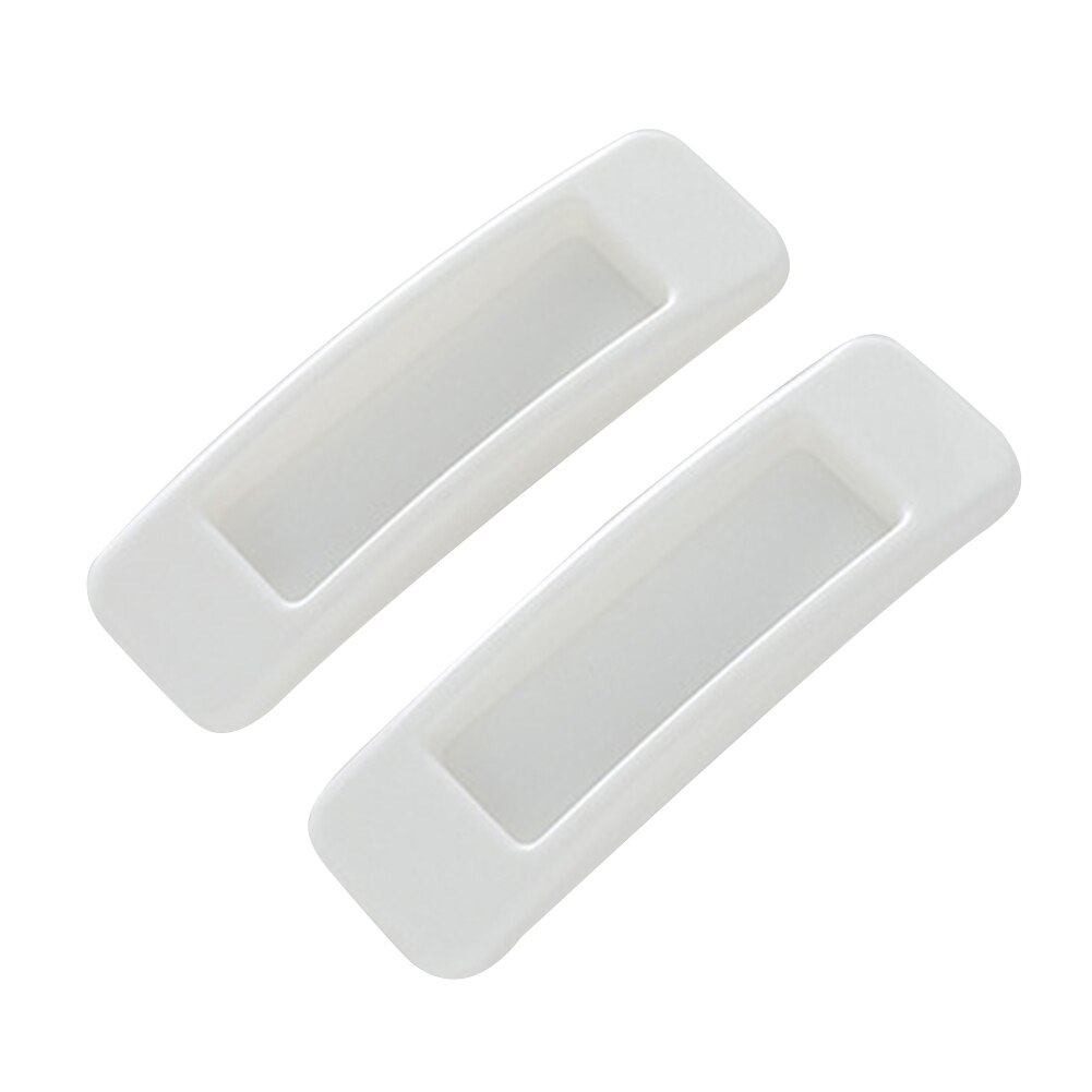 2 Stuks Rechthoek Pasta Soort Glijdende Thuis Windows Schuifladegrepen Deuren Zelfklevende Pull Knop Garderobe Abs Kast Economische: WHITE