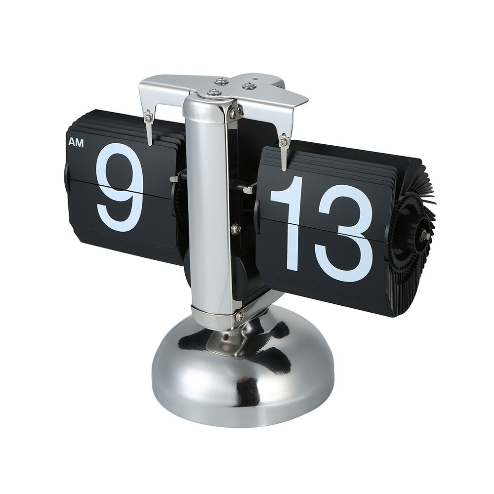 Flip Digitale Klok Kleine Schaal Tafel Klok Retro Flip Klok Rvs Flip Interne Gear Operated Quartz Klok Home Decor