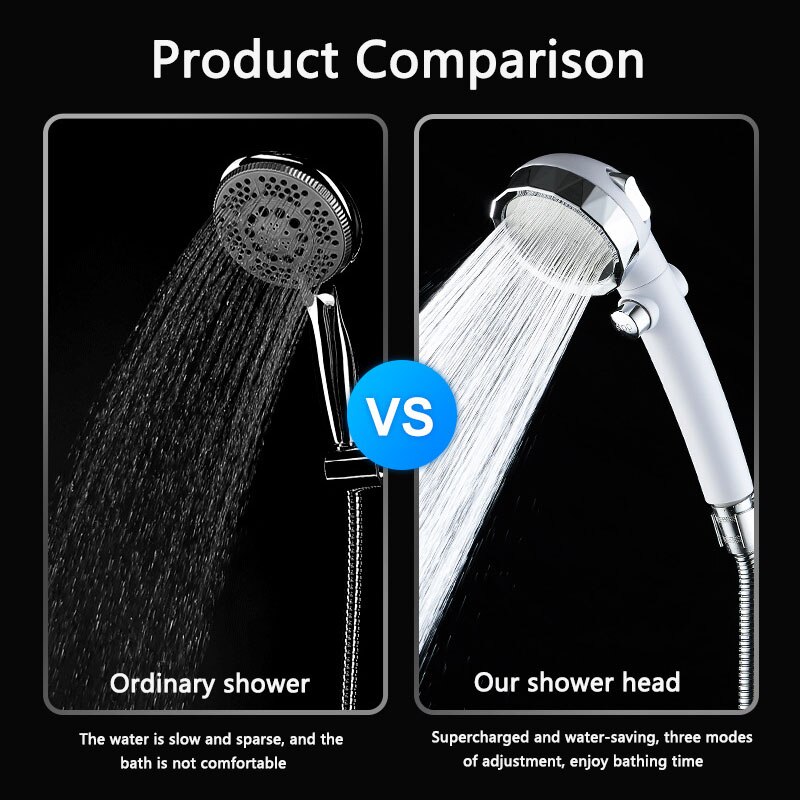 Spa Universal Shower Head High Pressure Rain Bath Showers Adjustable Water Saving Showerhead for Home Hotel Bathroom Head Shower