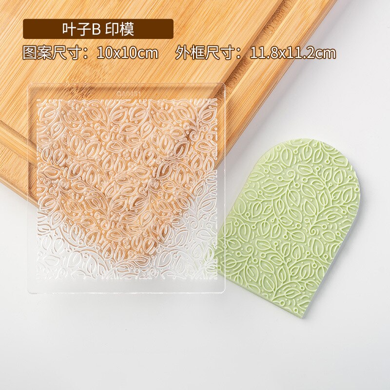 Kleine Bloem Bladeren Patroon Fondant Mold Acryl 3D Embosser Stempel Gebak Suiker Ambachtelijke Vorm Biscuit Cutter Cookie Pers Stempel: QA0451