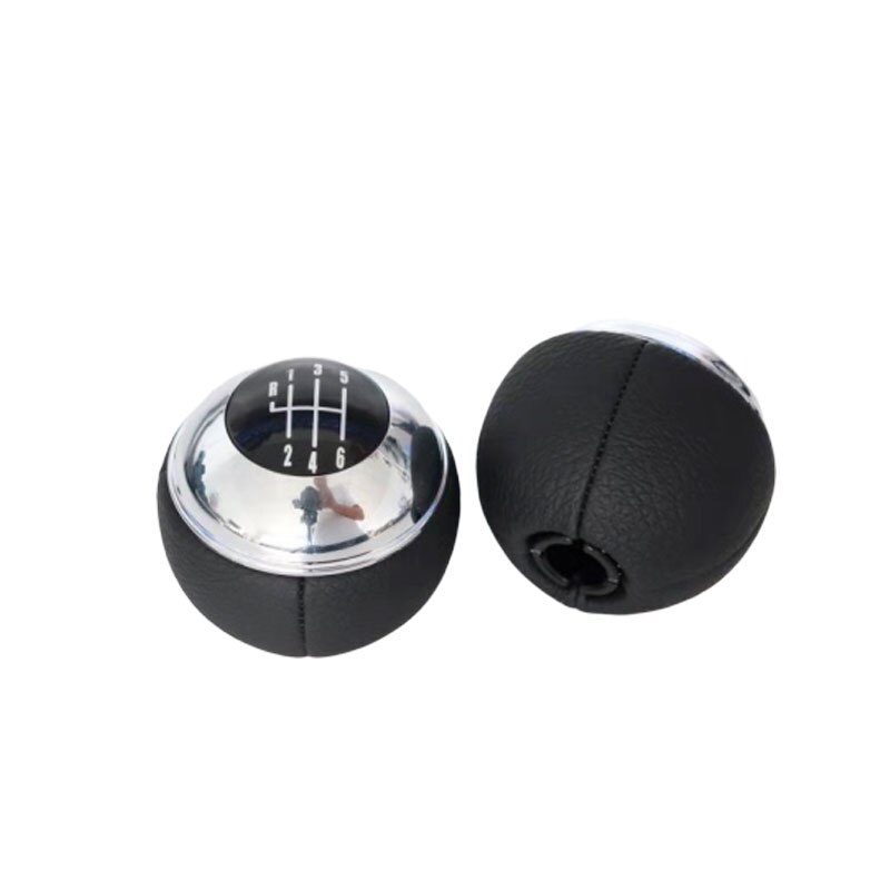 Manual 5 Speed 6 Gear Shift Knob Shifter Lever Leather Chrome For MINI R50 R52 R53 Cooper 2001 25117542272 7540842 7542272