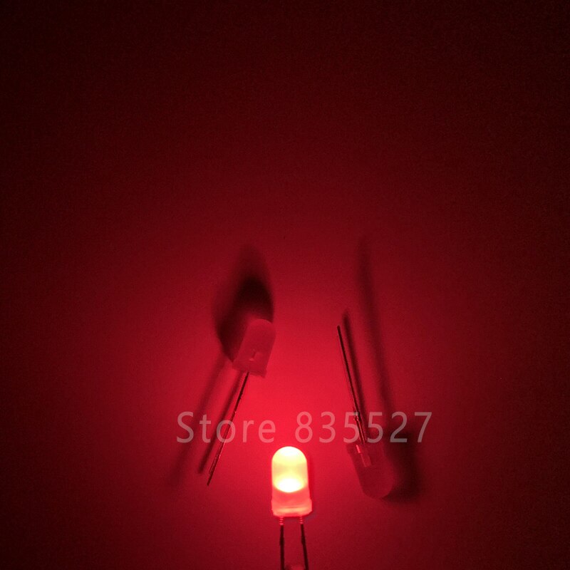 100pcs/lot F5 5MM Round LED in the color DIP Red Turn Red LED light emitting diode For DIY Lights lamp beads