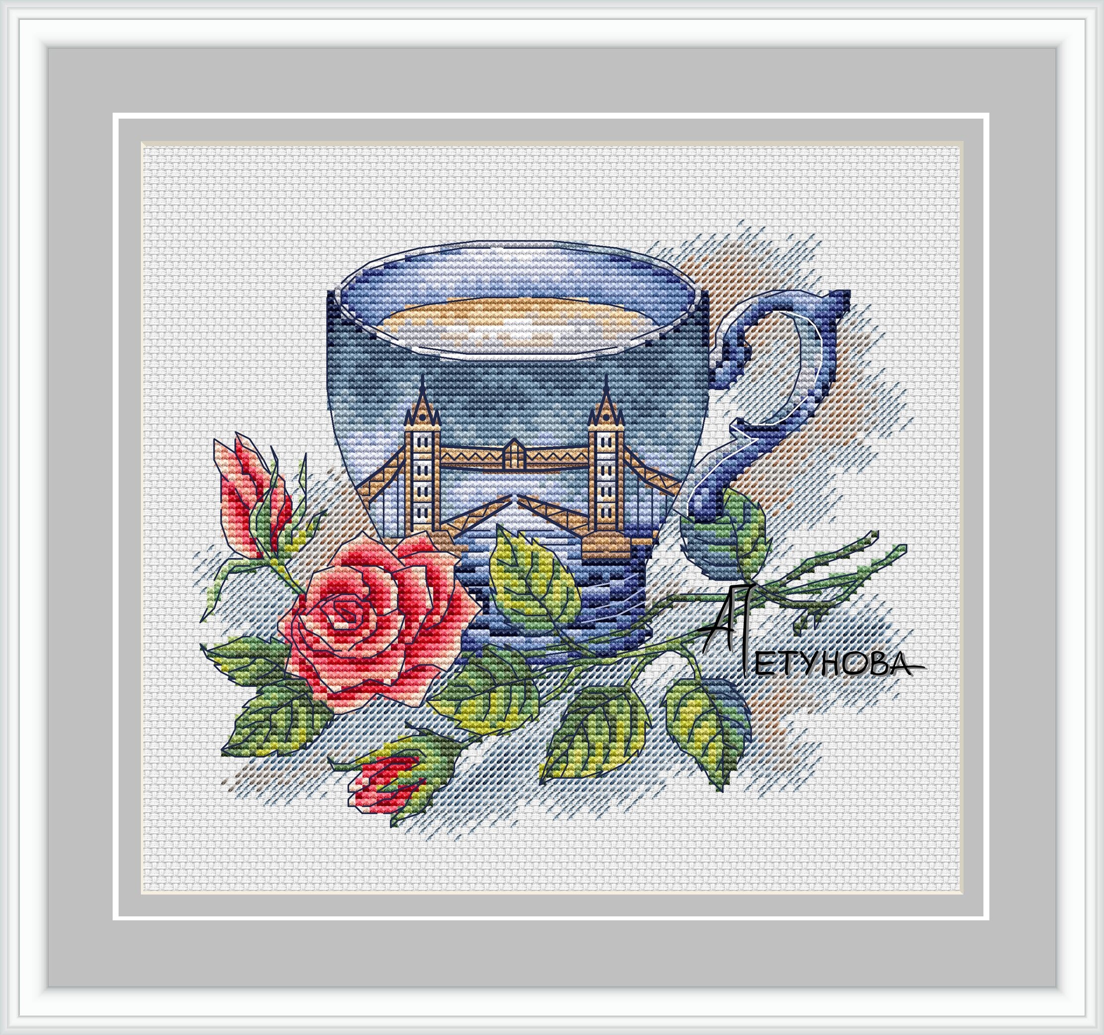 Telpatroon Kruissteek Diy Handwerken Geteld Chinese Kruissteek Kits Voor Borduren Een Kruis Ambachten Cups: Bruin / 16CT unprint canvas