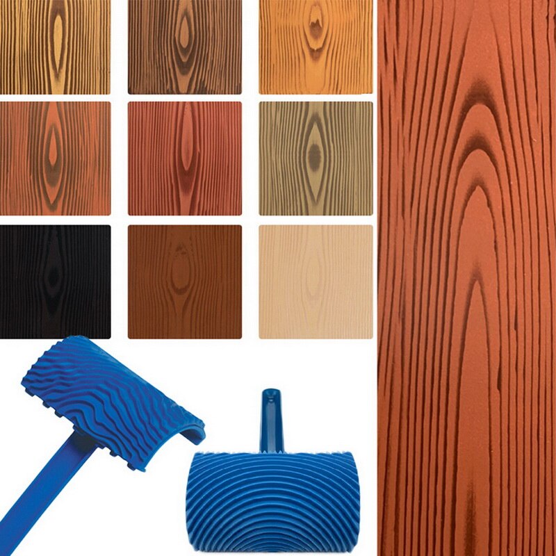 Imitation Wood Graining Pattern Wall Texture Art Brush Painting Tool Rubber Wood Grain Painting Tool Home Decoration Rubber DIY