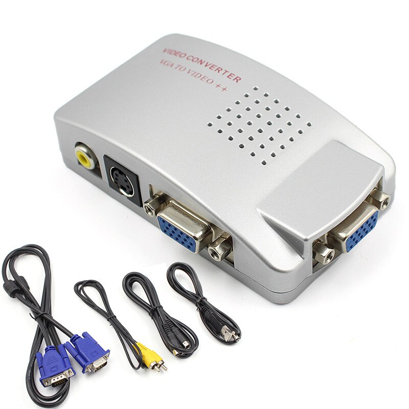 Universal NTSC PAL VGA To TV AV RCA Signal Adapter Converter Video Switch Box Composite For Computer Laptop PC