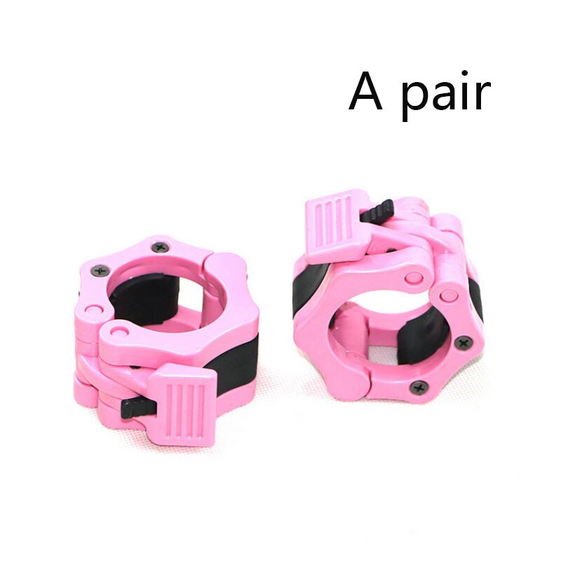 Abrazaderas de barra de pesas de liberación rápida, Clips de barra de pesas olímpica para levantamiento de pesas y entrenamiento de fuerza, 50mm: Pink-A pair