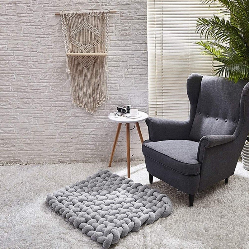 Tapis de couchage pour bébé space knot, tapis carré en coton doux, décoration de chambre d'enfant pour nourrissons, tout-petits et enfants, gris