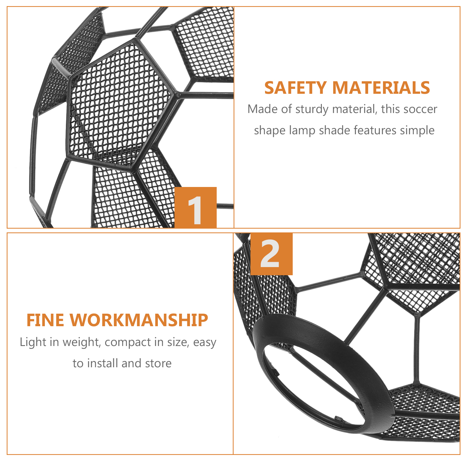 Gloeilamp Plafondlamp Voetbal Lampenkap Lampen voor Vervanging Shades 1450X1300X1300CM Rvs Globe Draad