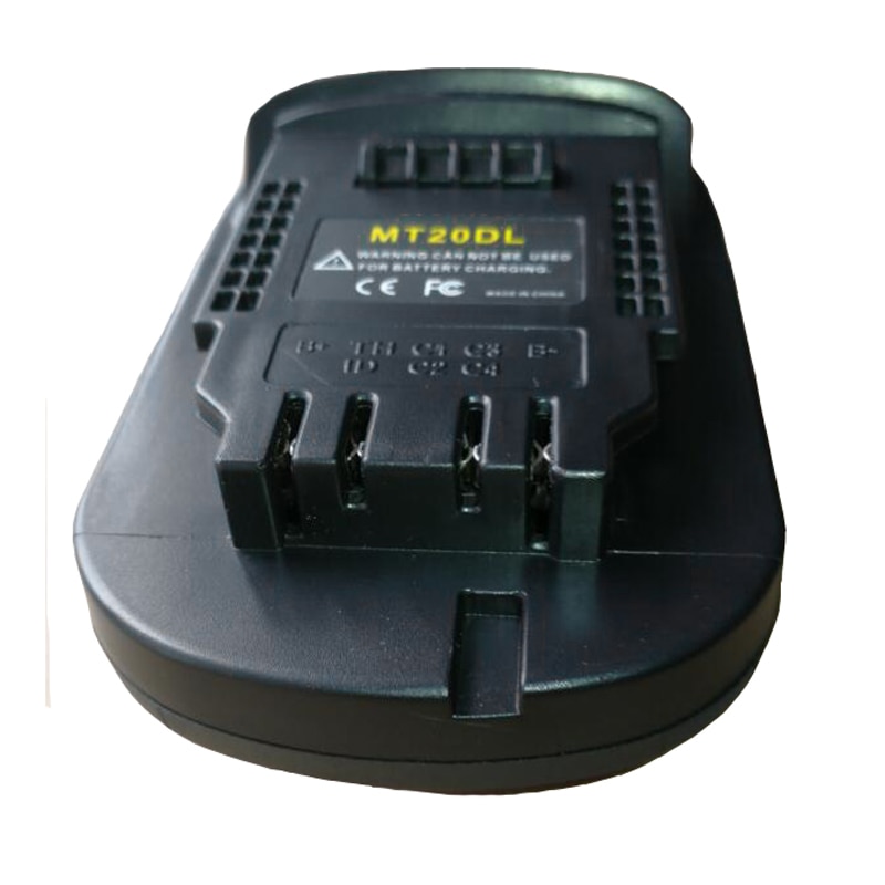 Mt20dl batteri adapter til makita 18v bl1830 bl1860 bl1815 li- ion batteri til dewalt 18v 20v dcb 200 li- ion batteri væglampe