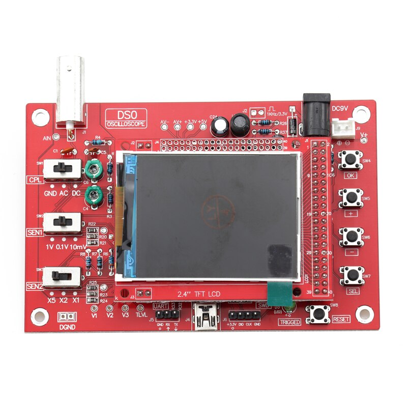 Fully Assembled Digital Oscilloscope 2.4" TFT LCD Display DSO138 Digital Oscilloscope 1Msps+Probe Analog Bandwidth (Welded)