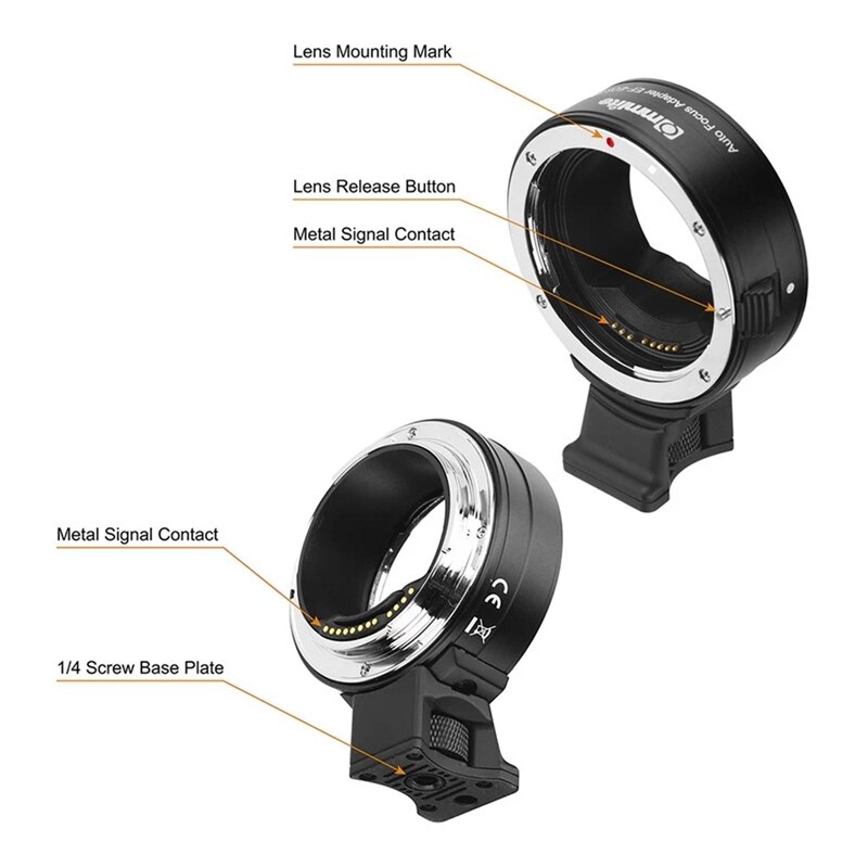 Commlite CM-EF-EOS R Lens Mount Adapter Electronic Auto Focus Mount Adapter with IS Function Aperture Control for Canon EF/EF-S